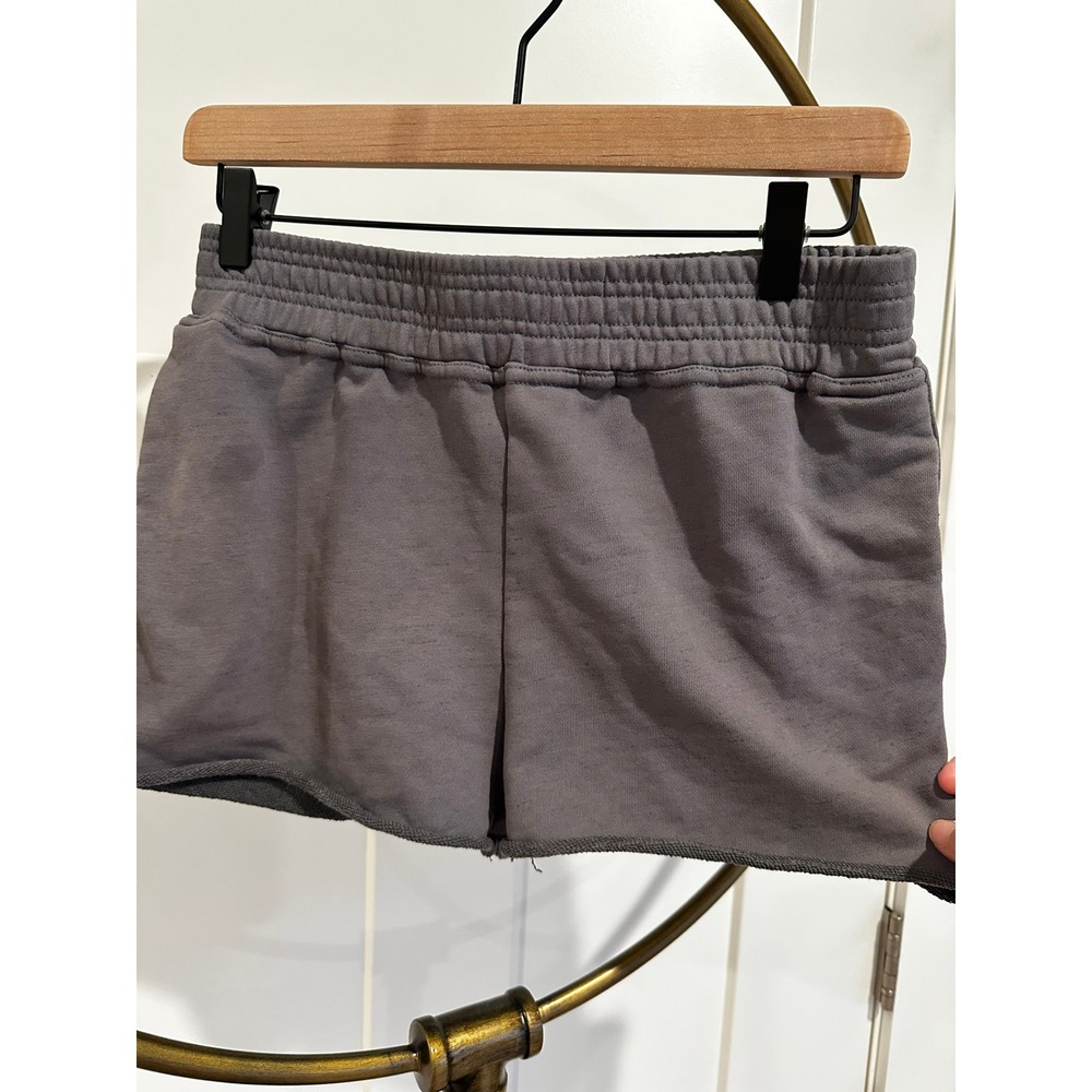 Fashion Nova Charcoal Gray High Waisted Sweat Shorts Raw Hem Fleece Lounge S